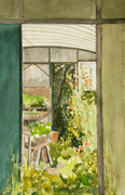 Through Greenhouse Doors